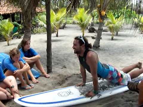 video of beginner surf lesson at Salinas Grande nicaragua THREE by NicaEco