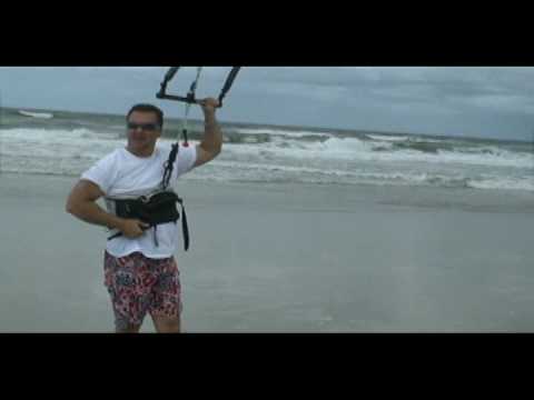 KITEBOARDING ACCIDENT DURING LESSONS  W POWER KITE AT NEPTUNE BEACH FL. See the end.;-)