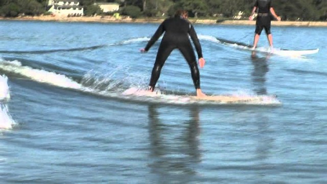 Learn To Surf – Lesson – Beginners – DVD on a Riley Balsa wood Surfboard
