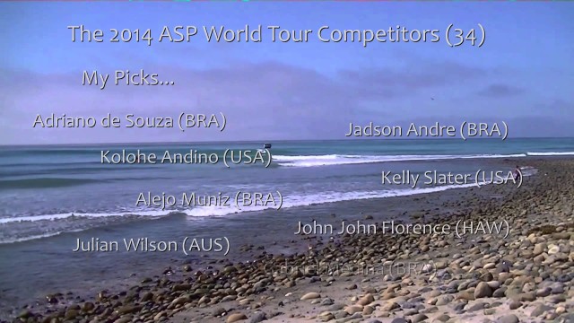 World Tour of Surfing Competitors 2014 – Professional Surfers