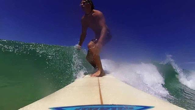Surfing longboard seaway spit GoldCoast GoPro 1080