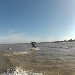 Kitesurfing darkslide, GoPro