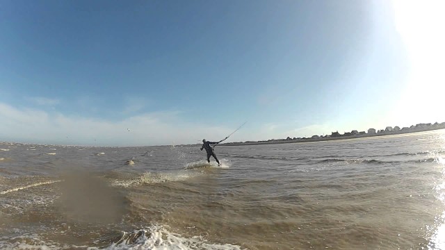 Kitesurfing darkslide, GoPro