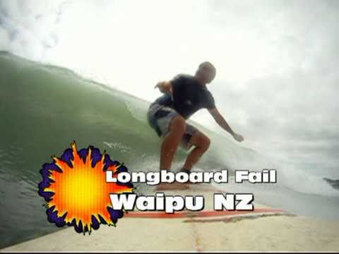 Surfing longboard fail Waipu 15022011
