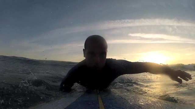 Longboard Surfing, Sunset into the night